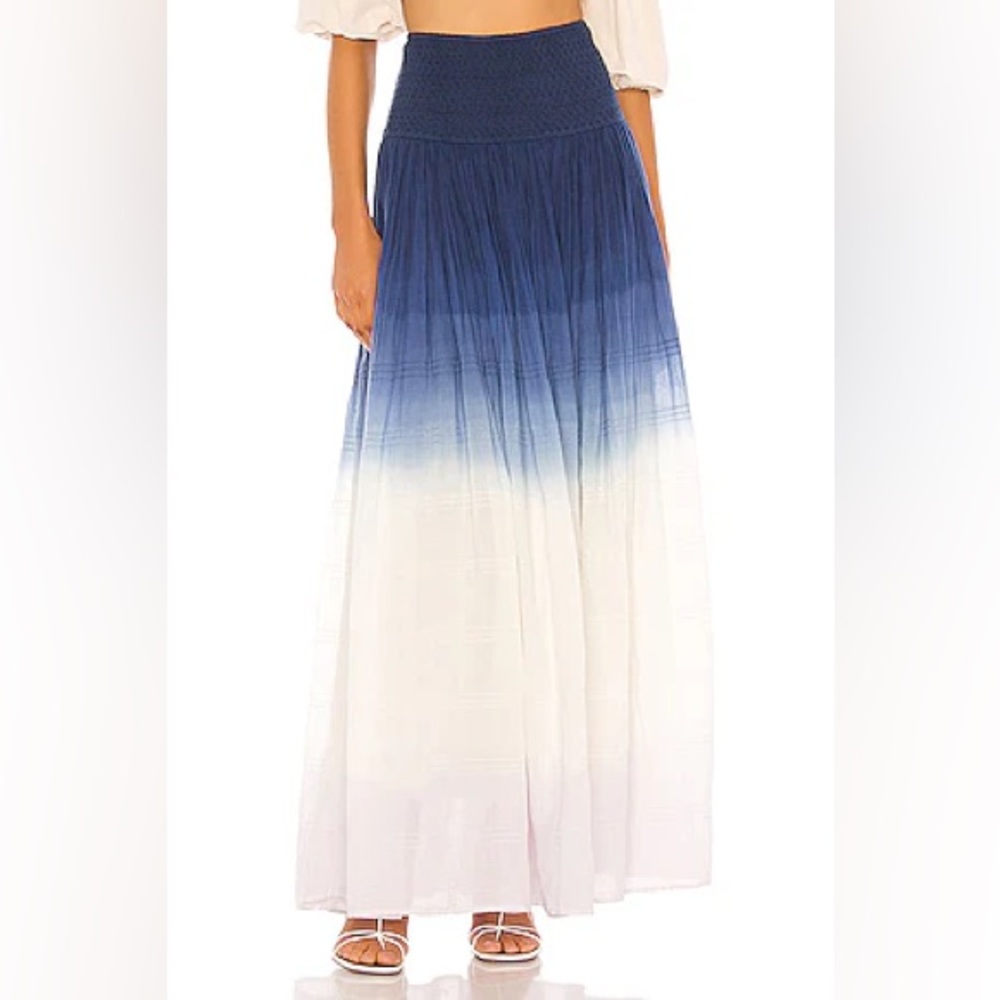 ANAAK Orai Smocked Maxi Skirt in Navy Lilac Tie‎ Dye Size 0
